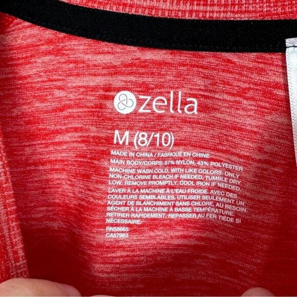 NEW Nordstrom Zella‎ Seamless TShirt Red Couture Melange Boys Size Medium Tee M - Picture 3 of 13